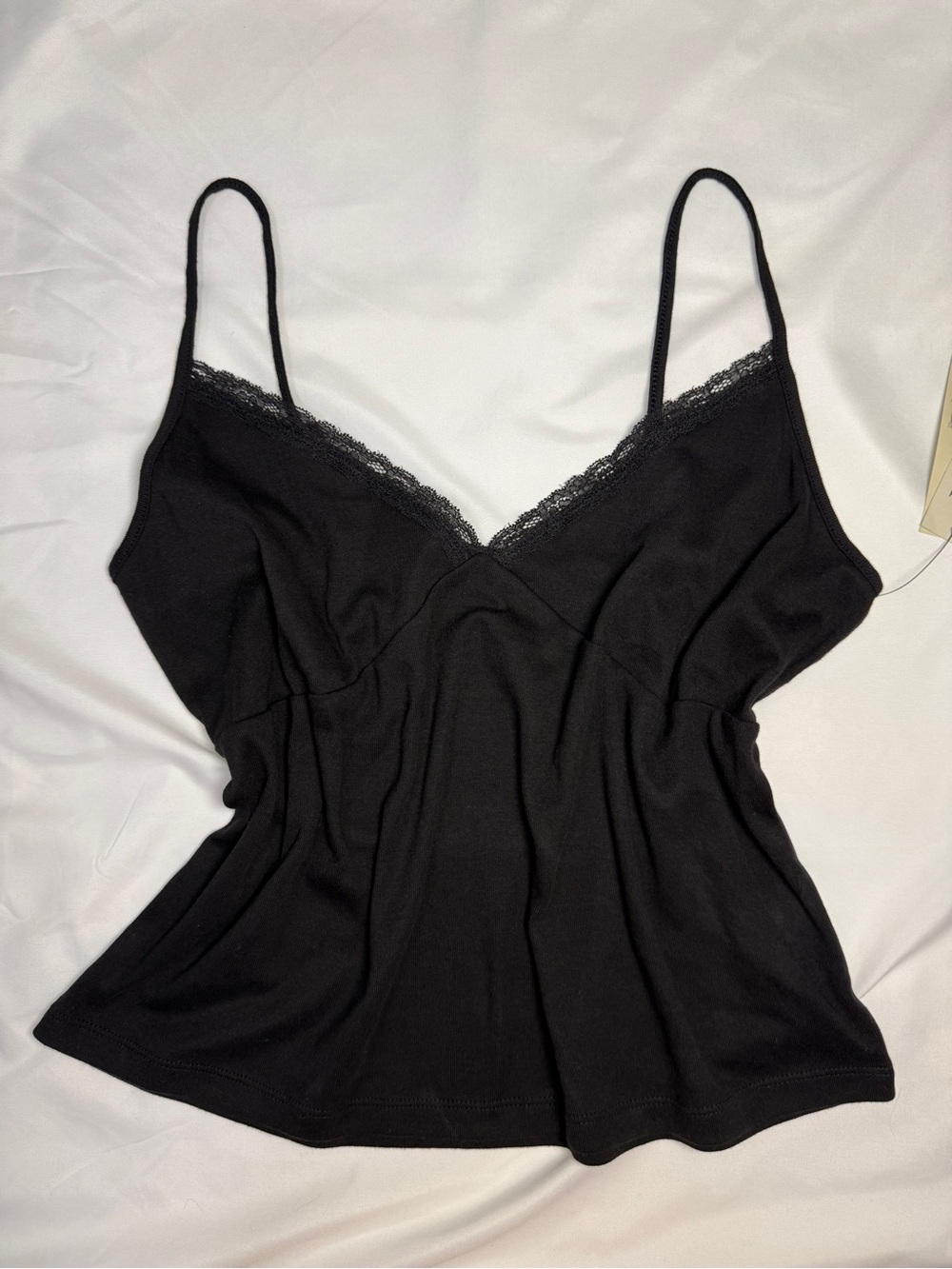 Black Lace-Trim Cami Top - Women